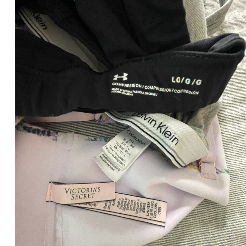 Bra Bundle 3pk Women's L Under Armour Victoria’s Secret Calvin Klein Sporty GUC - Picture 3 of 3